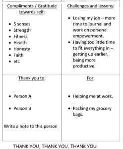 power of gratitude table